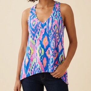 Lilly Pulitzer Kiawah Racerback Tank in Multi Luminescent Print size xs